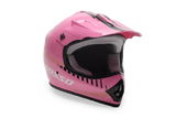 Rosso Motors Off Road Motocross ATV Helmets For Kids in Pink DOT Approved